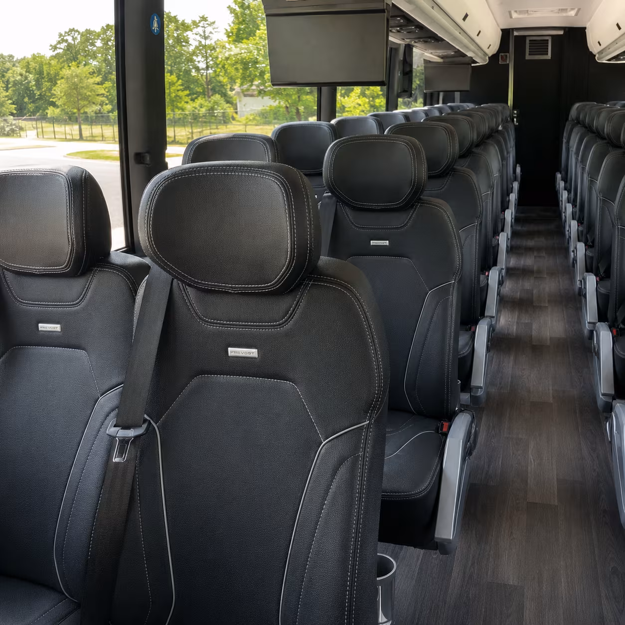 56 passenger charter bus inside
