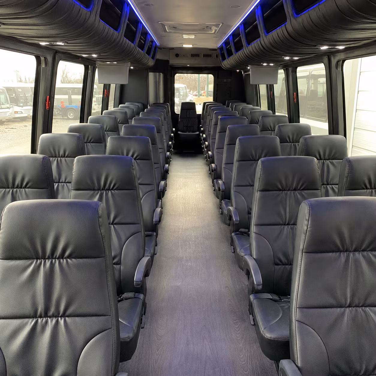 corporate wine event shuttle buses in frisco texas