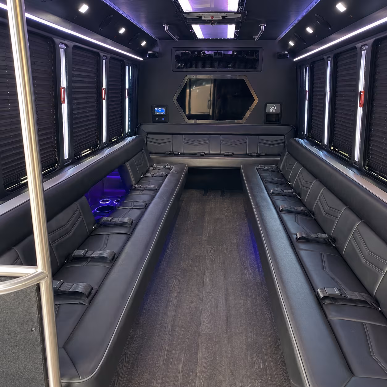 frisco 18 passenger party bus interior
