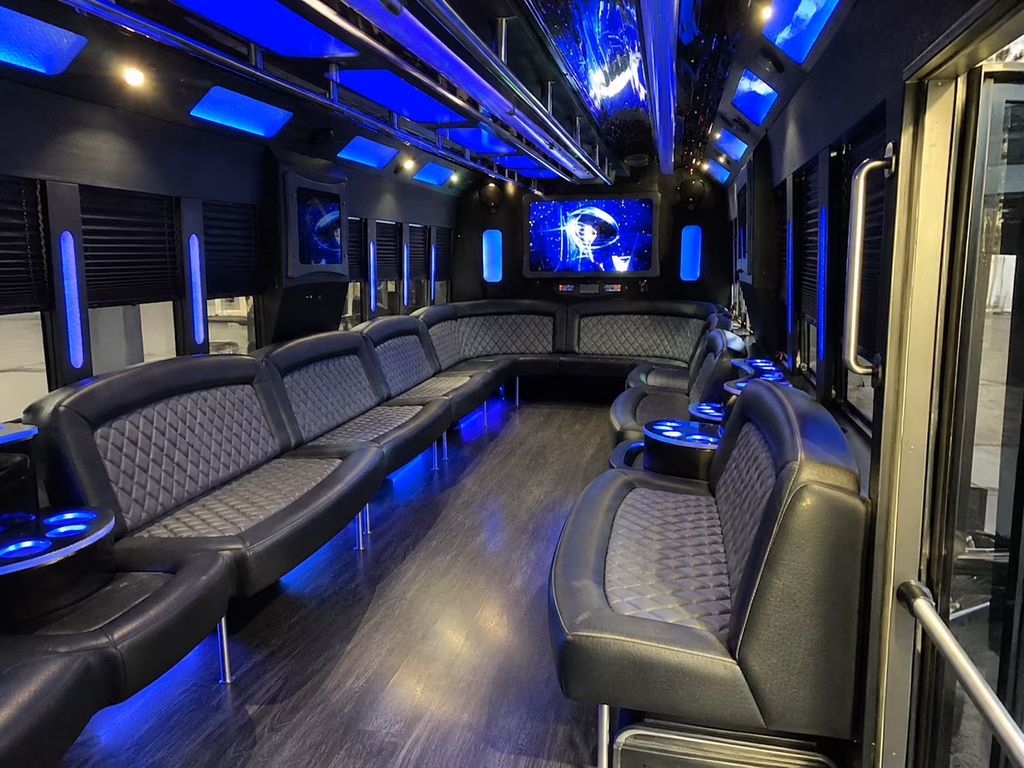 frisco 28 passenger party bus interior