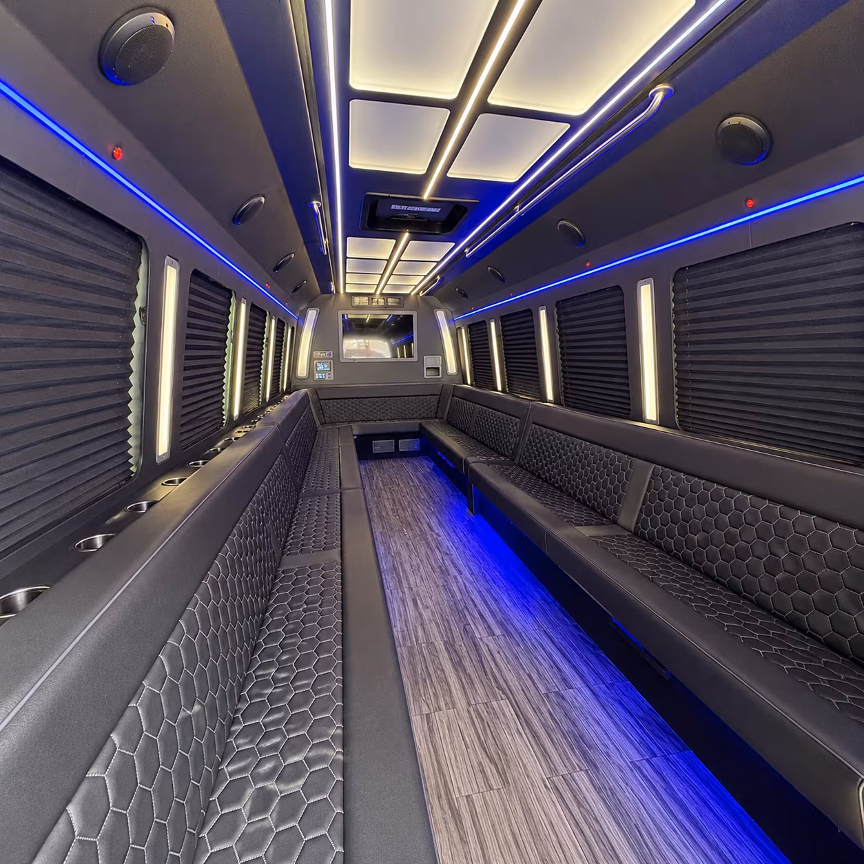 frisco 30 passenger party bus interior