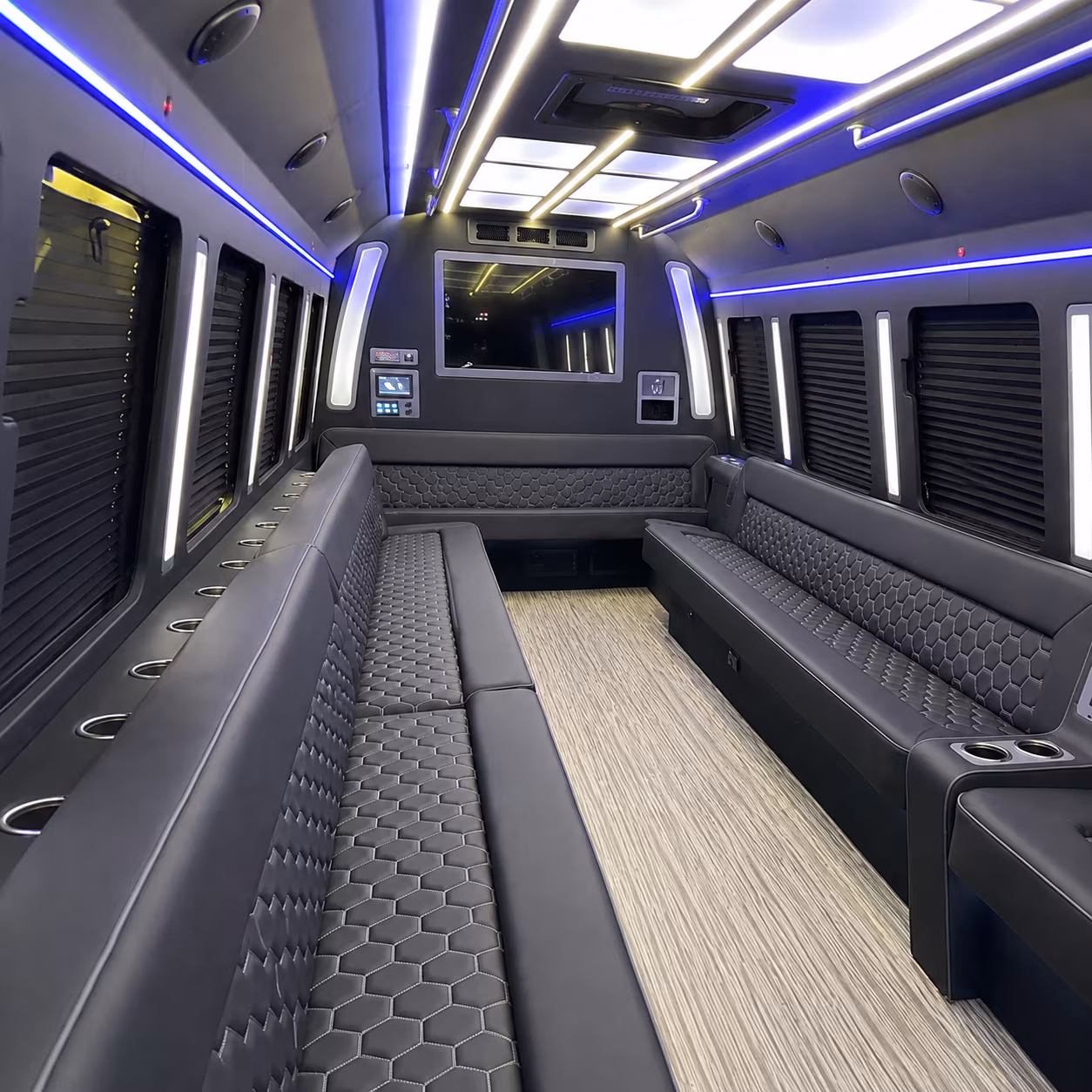 frisco 40 passenger party bus inside